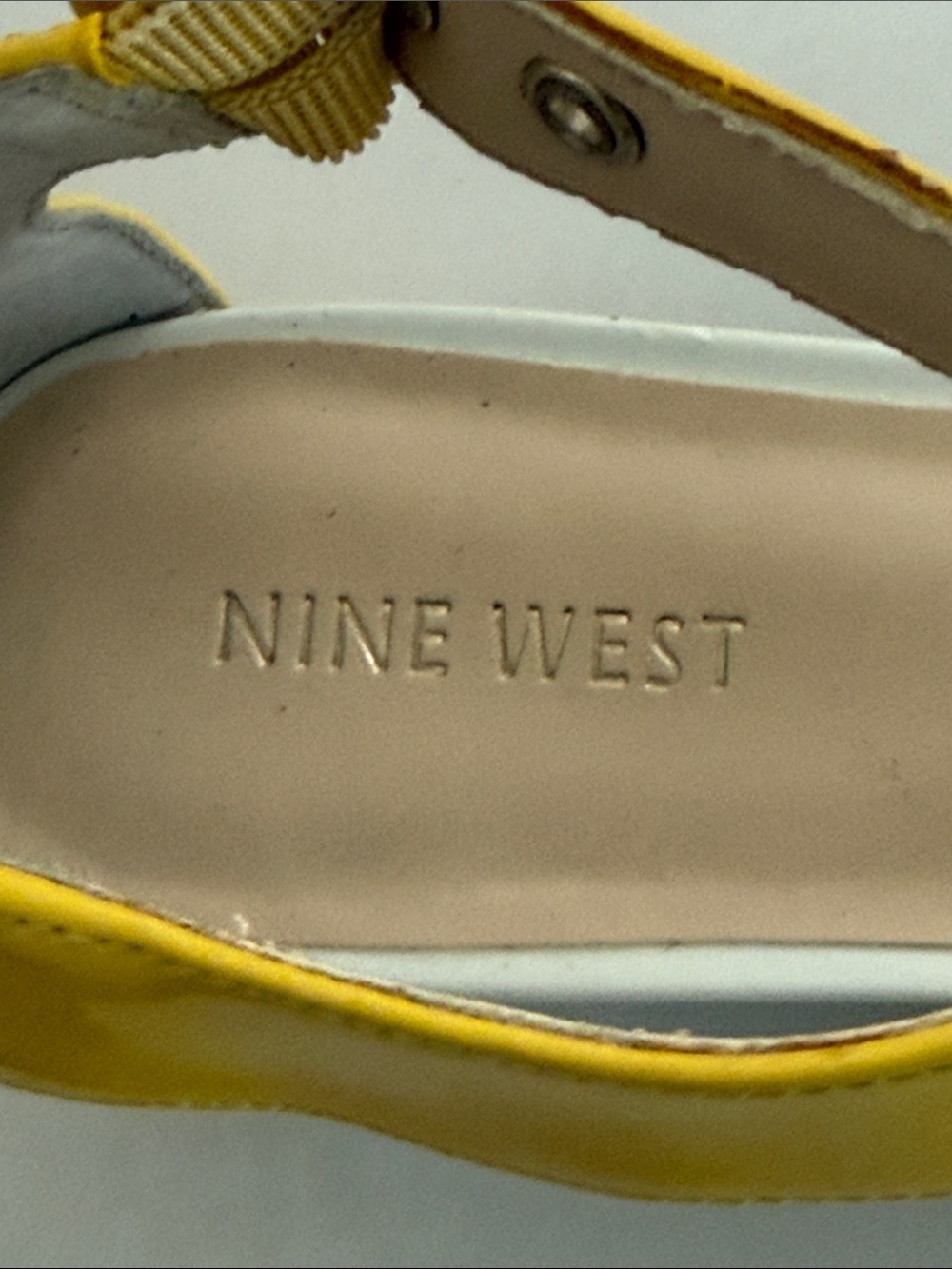 Nine West Teal & Yellow Ankle-Strap Low Heel Sandals - Picture 8 of 11